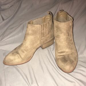 beige suede booties